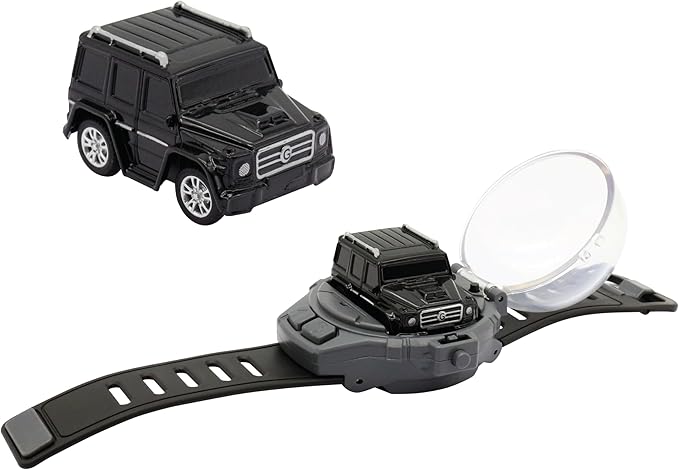 D - power - 1:64 Scale Watch Remote Control Car (Black)– 2.4GHz Mini RC Car with Wearable Controller | Compact Racing Toy for Kids Ages 3+ - Marah Kids