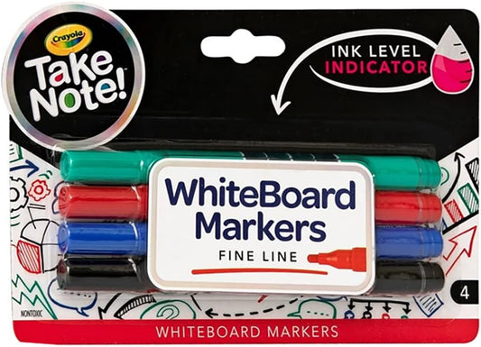 Crayola Low Odor Dry Erase Markers, Fine Tip, 4 Count - Marah Kids