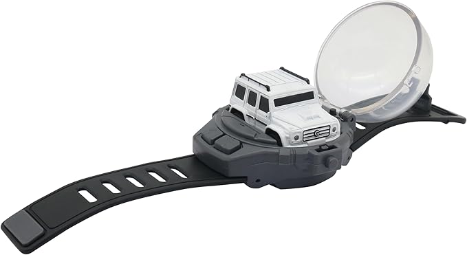 D - power - 1:64 Scale Watch Remote Control Car (White)– 2.4GHz Mini RC Car with Wearable Controller | Compact Racing Toy for Kids Ages 3+ - Marah Kids