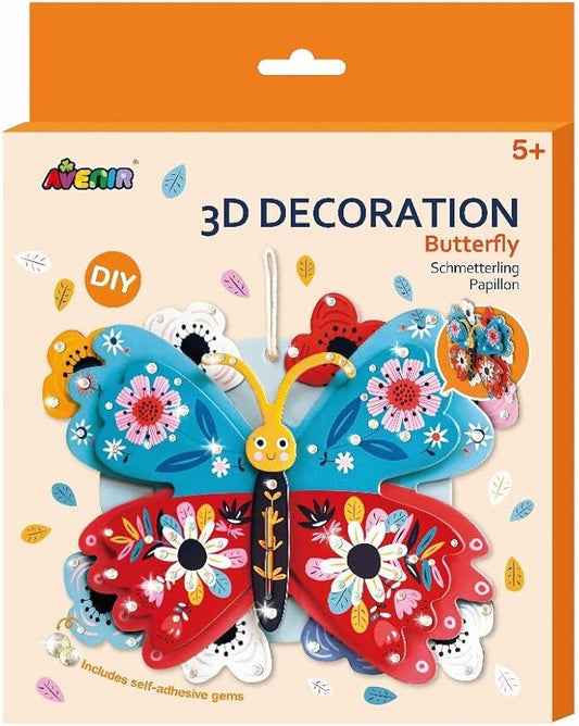 Avenir 3D Decoration - Butterfly Kit | Turn Your Wall into a Zoo! Create 3D Decorations with Pre - Cut Cardboard Puzzle Pieces | Thoughtful and Creative Gift Option for Kids 3+ - Marah Kids