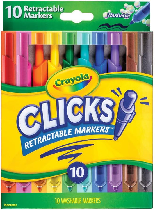 Crayola Super Clicks Retractable Markers, 10 Count - Marah Kids