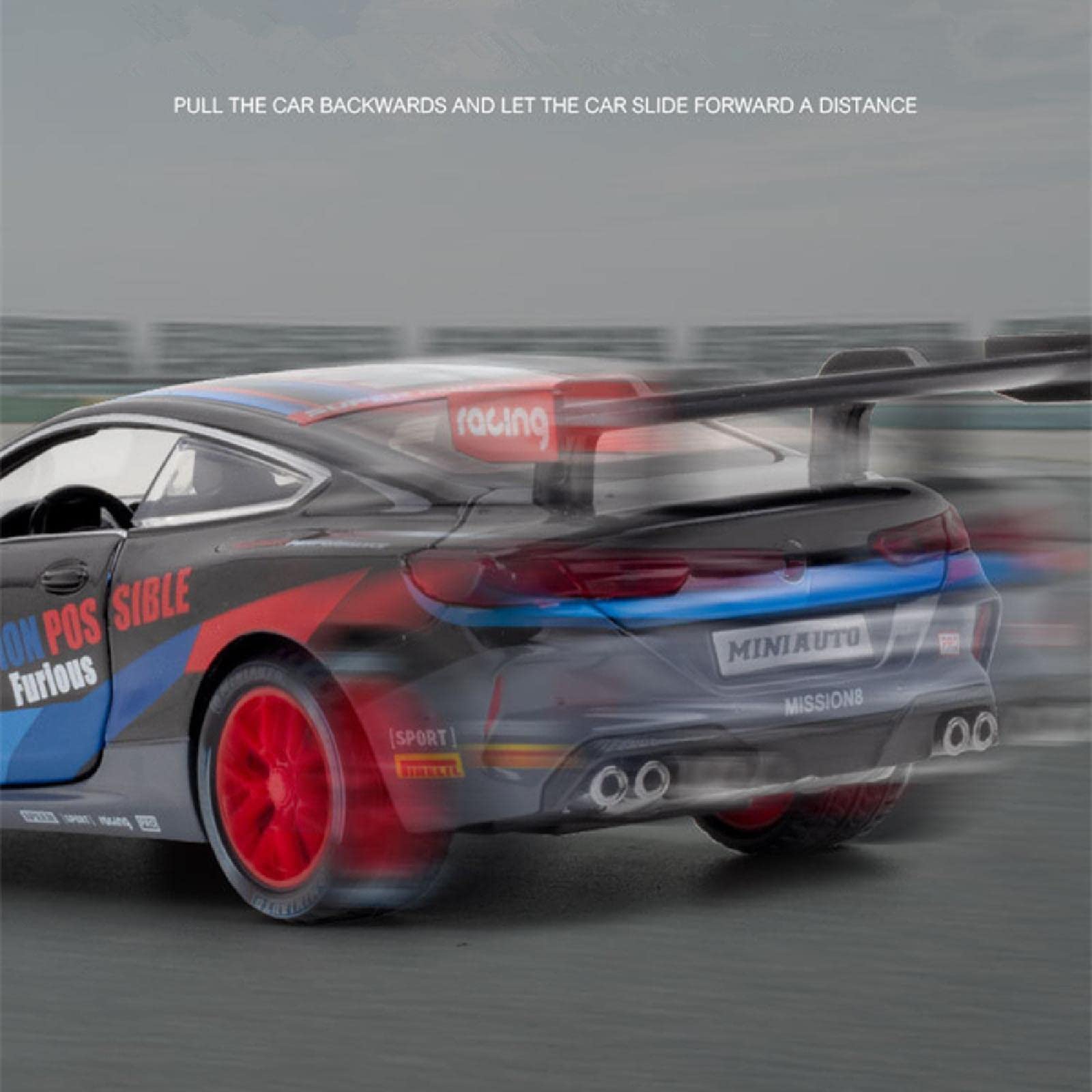 D - Power 1:32 Die - Cast BMW M8 GTE Daytona 24H 2020 24 Race Car with Lights & Sound - Marah Kids