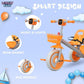 Lovely Baby Kids Tricycle with Music & Light - Orange - Marah Kids
