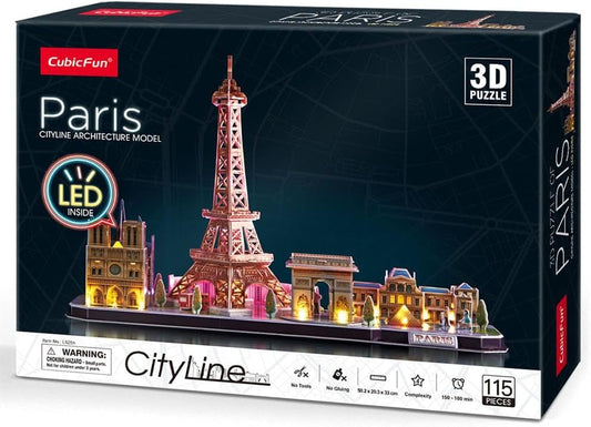 CUBIC FUNun 3D Puzzles City Line Paris 114 Pieces - Marah Kids