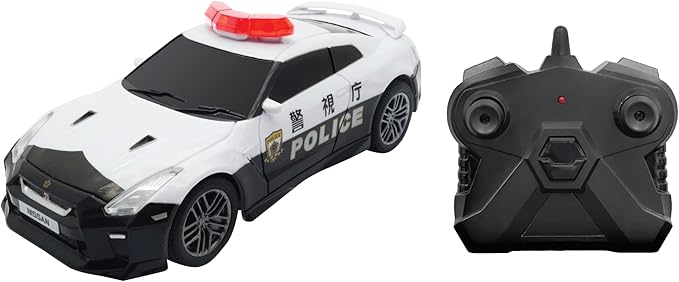 D - power - 1:32 Scale GT - R Tokyo Police RC Car – White | Remote Control Patrol Car with 2.4GHz Controller - Marah Kids