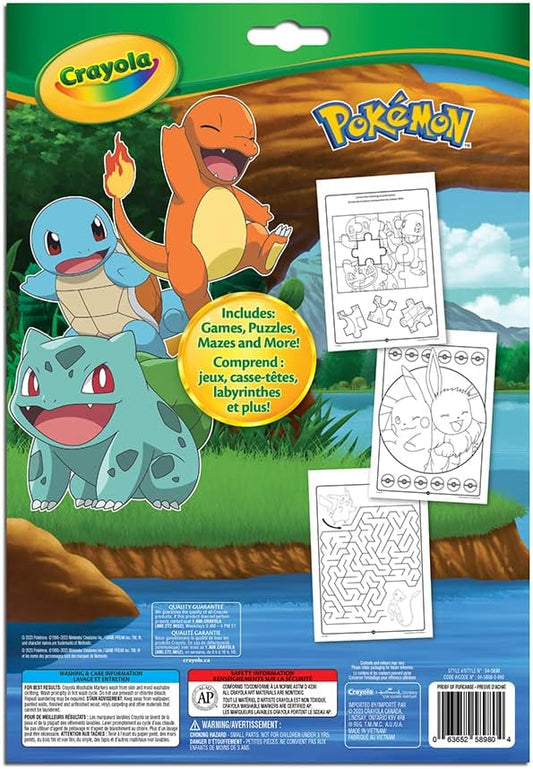 Crayola - Pokemon Activities Coloring Book | 32 Pages with 7 Markers Included - Featuring All Your Favorite Pokemon Characters - Creative Fun at Home and On - the - Go | Ages 3+ - Marah Kids