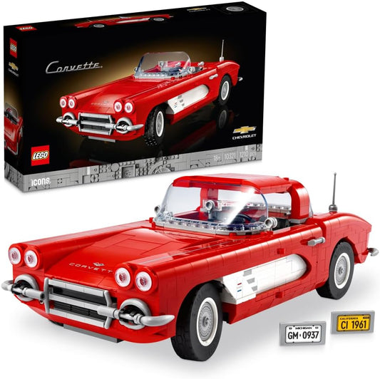 LEGO Icons Corvette Set, Classic Model Sports Car Kit 10321 - Marah Kids