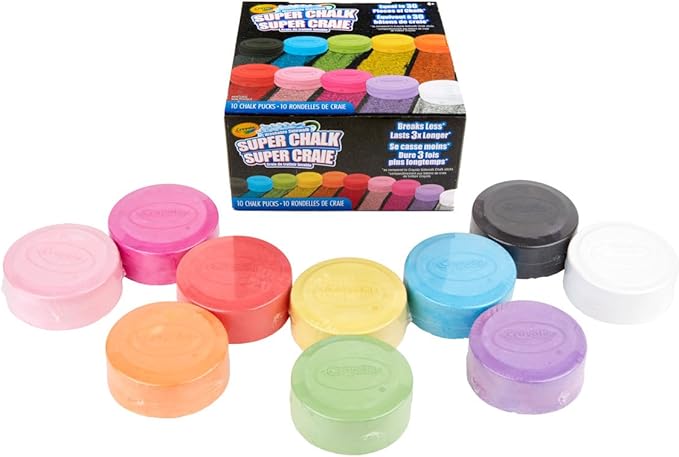 Crayola Washable Sidewalk Chalk 10 Colors: Long - Lasting Outdoor Chalk Set - Marah Kids