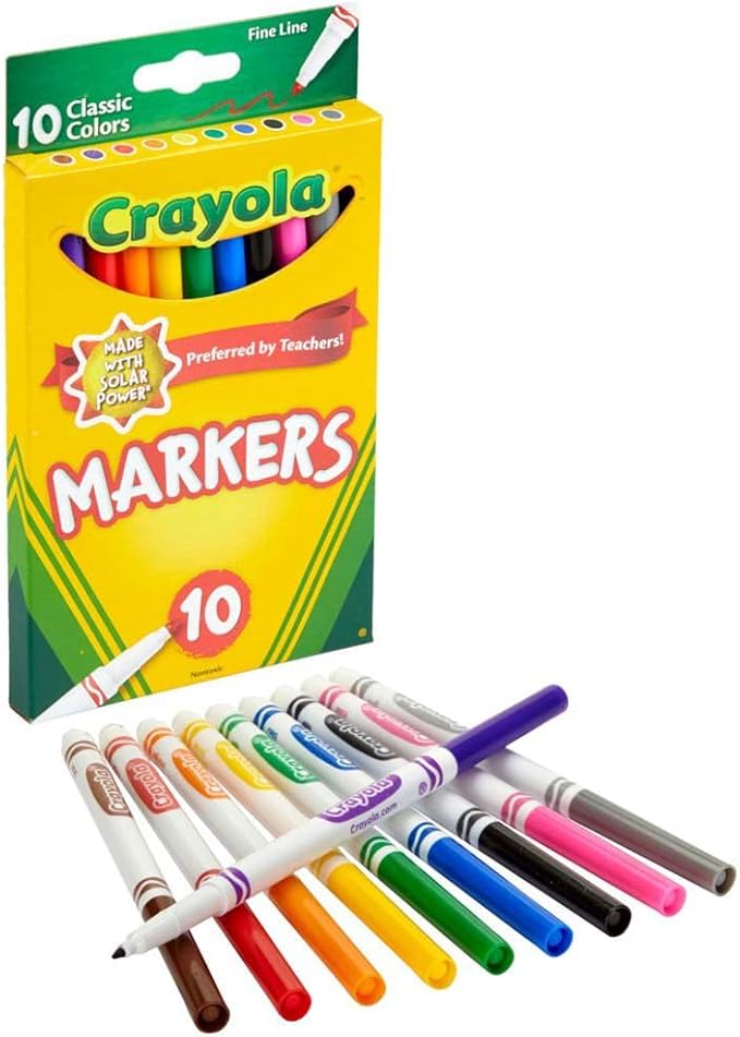 Crayola Broad Line Markers, Classic Colors 10 Count - Marah Kids