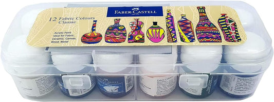 FABER-CASTELL FABRIC PAINT COLORS 12X10ML