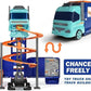 D - Power – Super Transformer Construction Truck | 2in1 - Truck & Track Set, 6 Cars and Sign Boards included, 3+ yrs | Blue - Marah Kids
