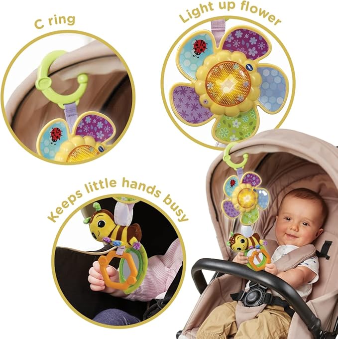 Vtech - Tug & Spin Busy Bee | Interactive & Developmental Toy with Sounds and Music | For Boys & Girls, Suitable for Ages 3 Months+ - Marah Kids
