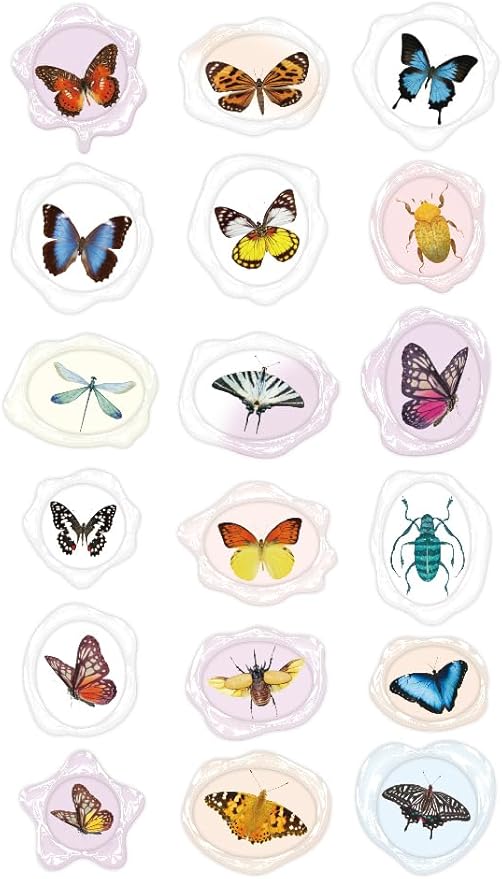 Avenir - Sealing Wax Stickers 10 pack - Insect Multicolour | fabulous sealing wax stickers showcasing a collection of space objects | Ages3+ - Marah Kids