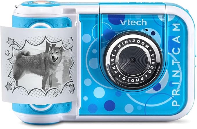 VTech - KidiZoom PrintCam | Digital Camera For Children | Electronic Toy Camera, Click & Print | Photos & Video For Kids Aged 3, 4, 5, 6, 7, 9 Years Old - Blue - Marah Kids