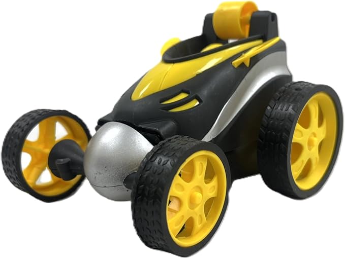 D - Power 1:18 2.4G R/C Mini Stunt Car 360 Degree Rolling Mini Tumbling Stunt Car – Yellow | Ideal for Ages 3+ up - Marah Kids