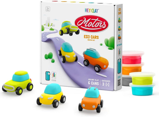 Hey Clay - Eco Cars Air - Dry Clay 6 Cans - Marah Kids