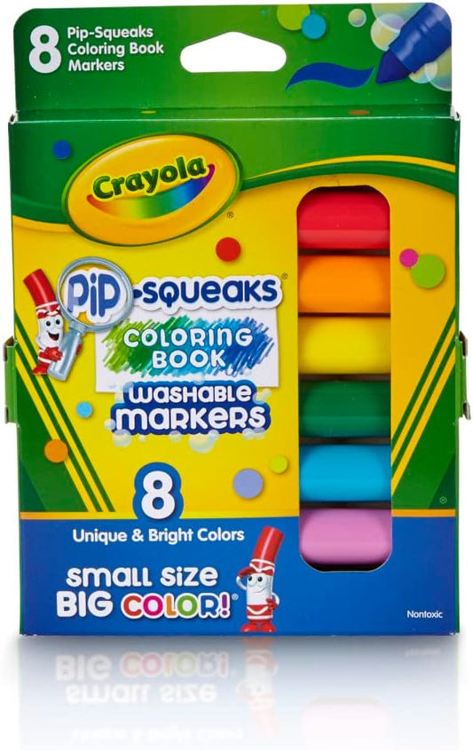 Crayola - Pip - Squeaks Washable Markers | Multi - Color, Pack of 8, Unique & Bright Colors | 3+ Yrs - Marah Kids