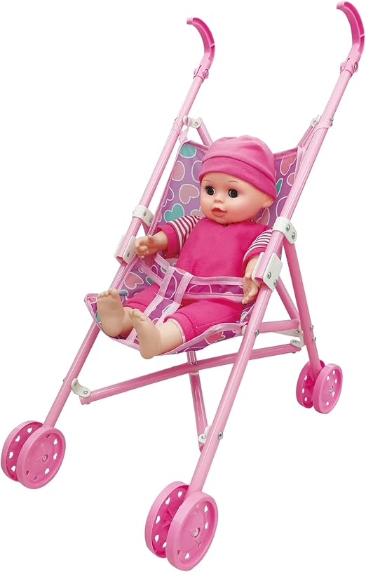 BABY AMOURA VALUE DOLL STROLLER B/O 14" - Marah Kids