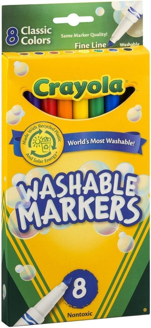 Buy Crayola 8 Ct. Ultra-Clean Washable Classic, Fine Line, Color Max ...