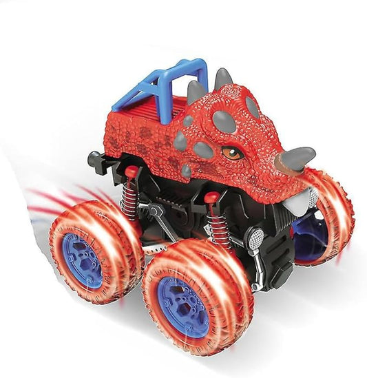 D - Power - Inertia Dinosaur Fleet Toy - Red | Stunt Cars, No Batteries, Perfect Gift for Kids | 3+ - Marah Kids