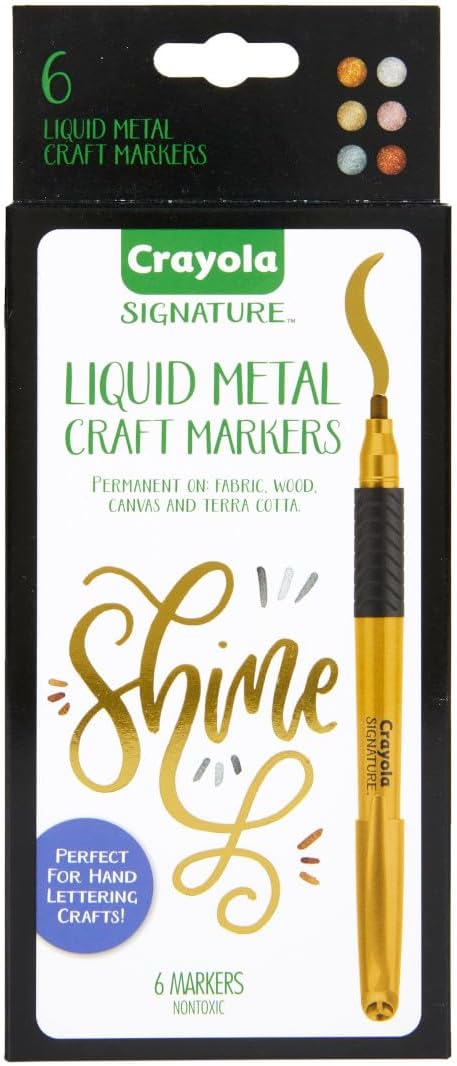 Crayola Signature Metallic Permanent Markers, 6 Count - Marah Kids