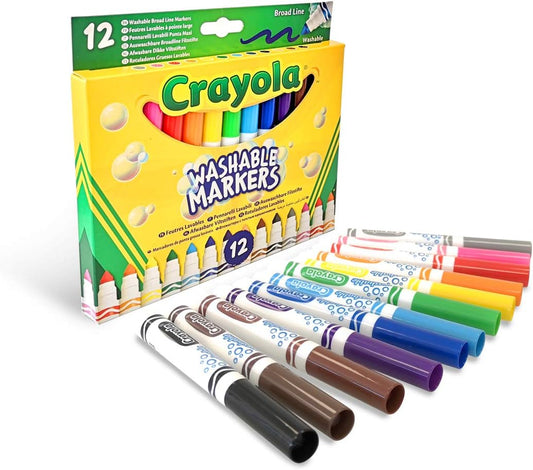 Crayola Washable Broad Line Markers - 12 Colours - Marah Kids