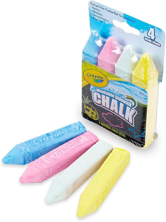 Crayola Sidewalk Chalk, Multicolor With 4 Chalks