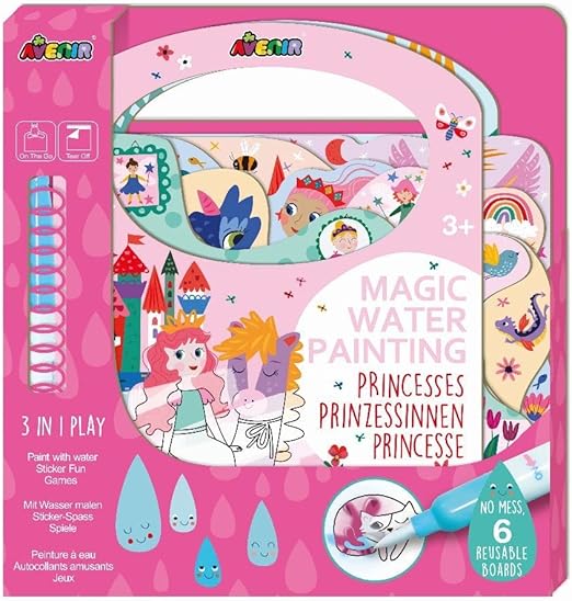 Avenir Little Prince Magic Water Painting Set – 6 Cards & Refillable Pen - Marah Kids