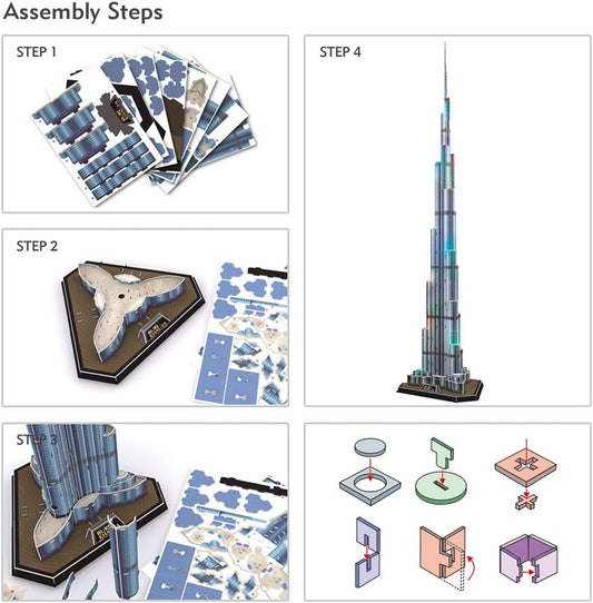 CUBIC FUN 3D PUZZLE BURJ KHALIFA 136PC BO UAE - Marah Kids