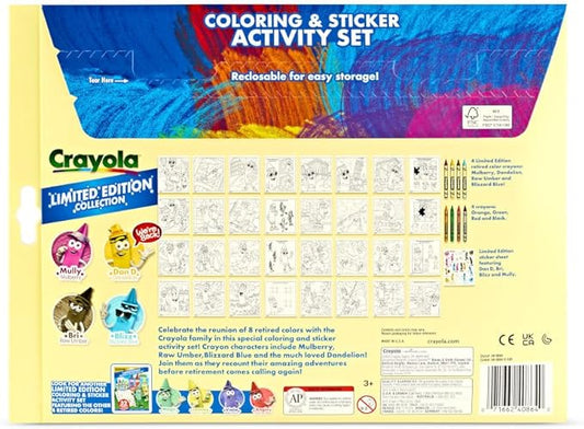 Crayola Retired Colors Wild Journeys Coloring & Activity Set – 32 Pages, Classic Retired Crayons & Stickers, Gift For Kids Ages 3+