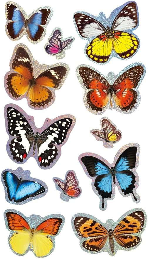Avenir - 3D Stickers 10 pack - Butterfly Multicolour | These beautiful and realistic - looking 3D stickers pop out to showcase a gorgeous collection. | ages 3+ - Marah Kids