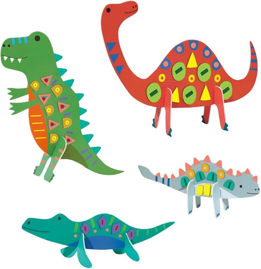 Avenir Stick 'N Play Series - Dino World | 200+ Reusable Stickers for Endless Fun! Create Play Scenes with 8 Illustrated Theme Cards, Make Your Own Animal Figures | For Kids 3+ - Marah Kids