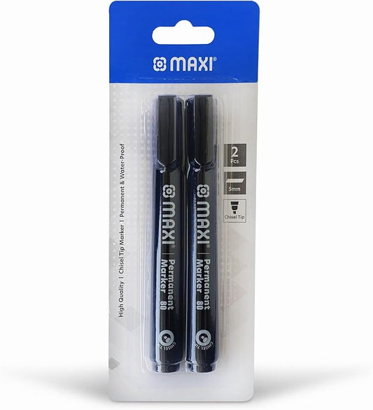 MAXI PERMANENT MARKER BLISTER OF 2PC - BLACK