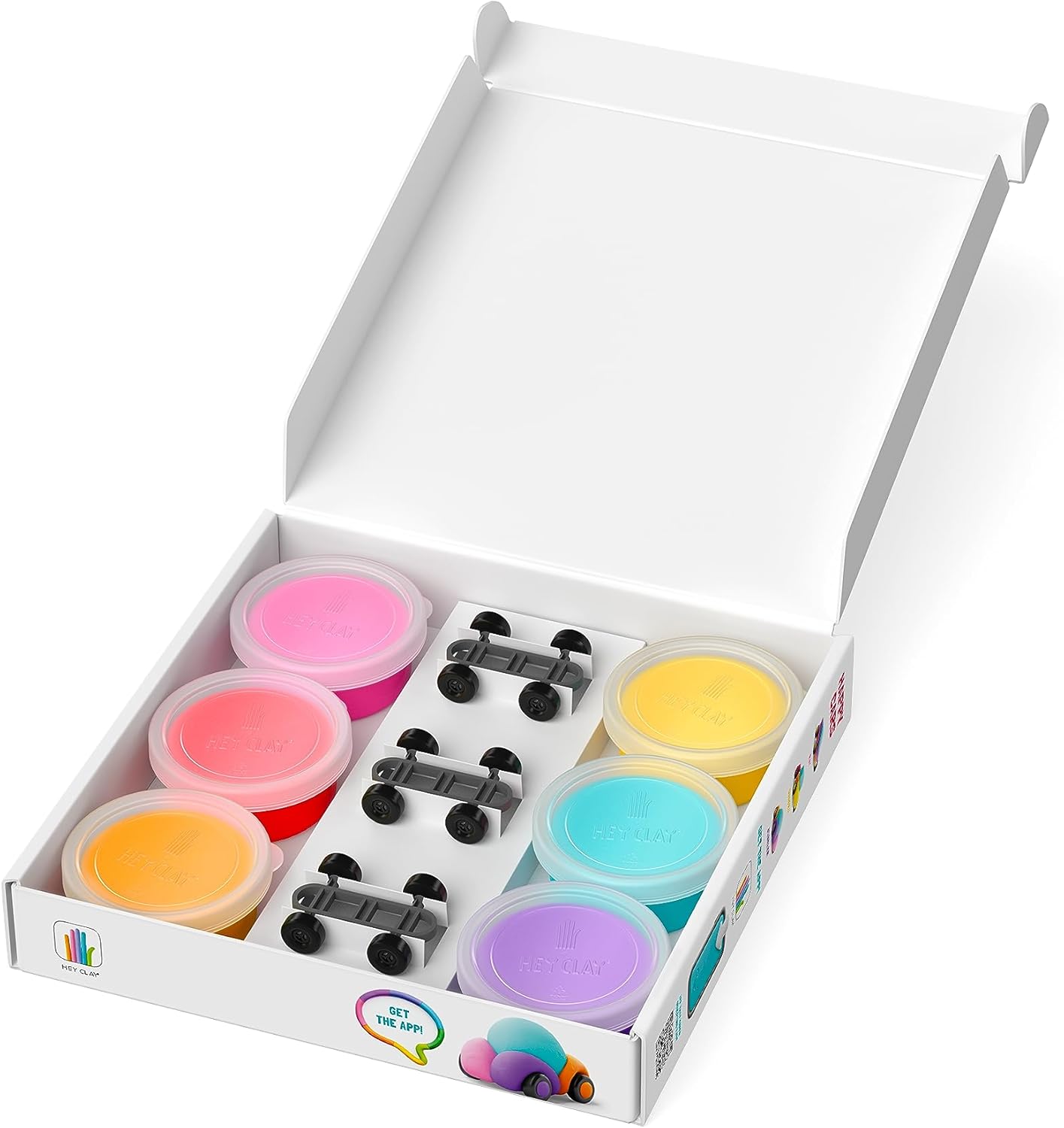 HEY CLAY - Happy Cars set Air - Dry Clay 6 Cans - Marah Kids