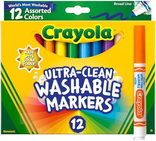 Crayola 10 Count Ultra-Clean Washable Classic, Broad Line Markers