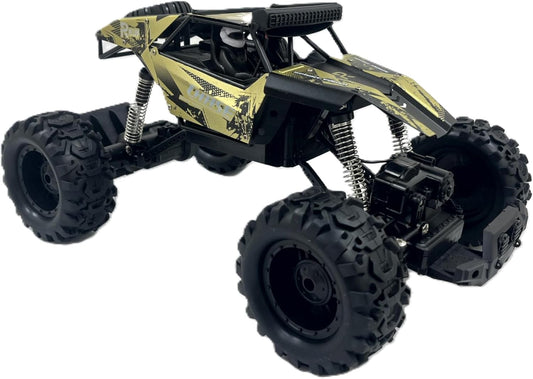 D - Power 1:10 R/C 2.4G Racing Crawler Remote Control Rock Four Wheel Drive Rock Climber High - Speed Monster Racing Car - Gold | 6+up - Marah Kids