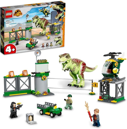LEGO 76944 Jurassic World T. rex Dinosaur Breakout with Airport, Helicopter and Buggy Car