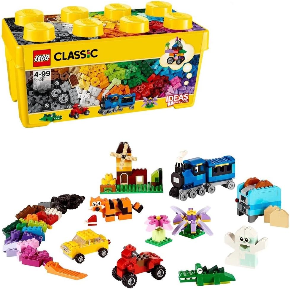 LEGO 10696 Classic Medium Creative Brick Box, Easy Toy Storage, Colourful Bricks Building Set - Marah Kids