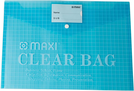 MAXI F/S CLEAR BAG WITH NAME CARD BLUE