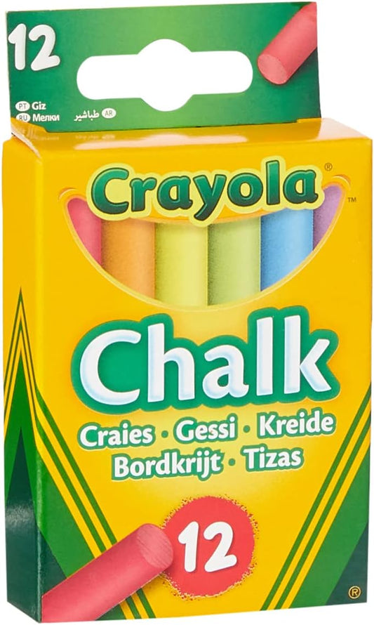 Crayola 12 ANTI DUST CHALKS - COLOURED - Marah Kids