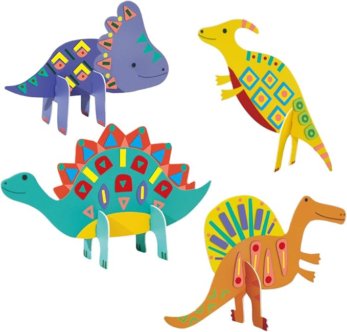 Avenir Stick 'N Play Series - Dino World | 200+ Reusable Stickers for Endless Fun! Create Play Scenes with 8 Illustrated Theme Cards, Make Your Own Animal Figures | For Kids 3+ - Marah Kids