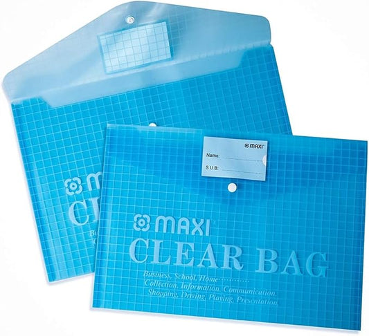 MAXI F/S CLEAR BAG WITH NAME CARD BLUE