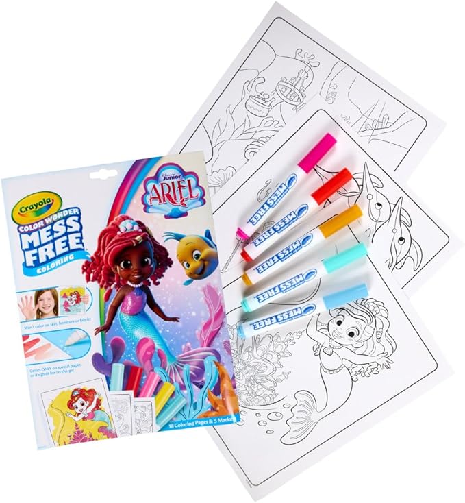 Crayola Color Wonder Ariel Mess - Free Set: Travel Coloring for Toddlers 3+ - Marah Kids