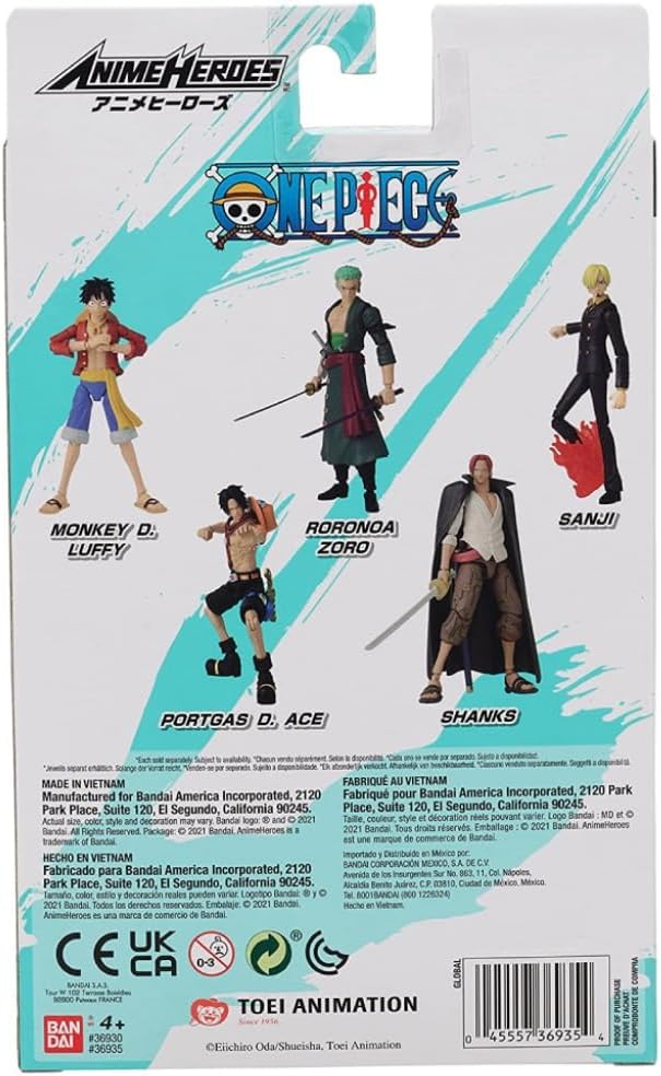 ANIME HEROES ONEPIECE SHANKS 6.5"