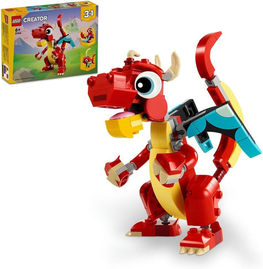 LEGO Creator 3in1 Red Dragon Toy to Fish Figure to Phoenix Bird Model 31145
