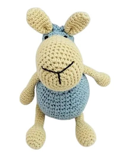 Happy Threads Handmade Crocheted Sheep (5 inch) – Blue | Crochet Toys | Child Safe | for Babies 6 Months & Above | Dolls for Boys/Girls| For Birthday Gift | Decorative Items for Room - Marah Kids