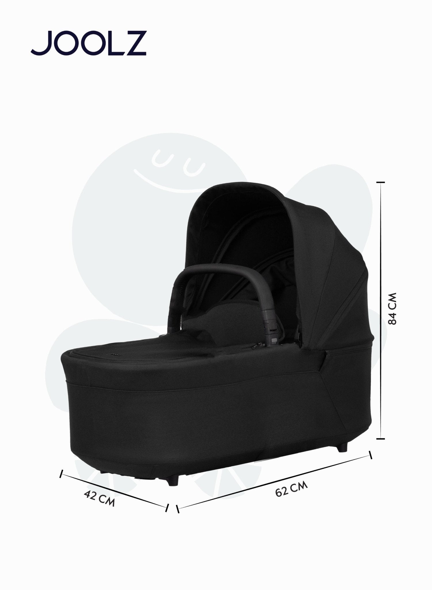 Joolz Hub² Carrycot Lightweight Foldable Bassinet – Space Black - Marah Kids