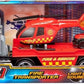 D - POWER Teamsterz Fire Transporter Play Vehicle Set with Helicopter & Car | Easy to carry and transport | Suitable for children aged 3 years and above - Marah Kids