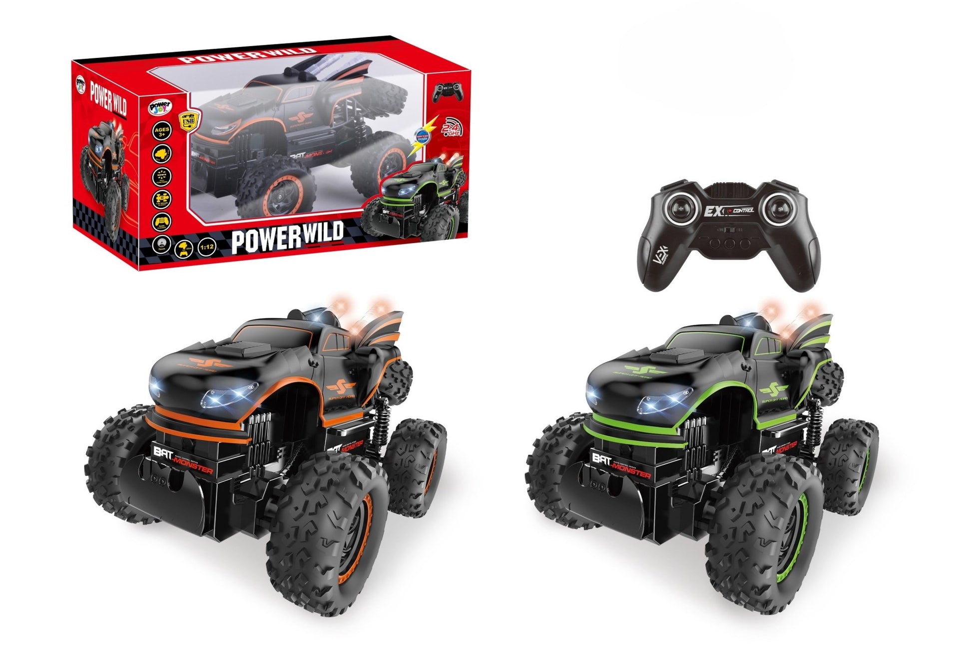 Power Joy - Power Wild Remote Control Monster Truck - Color May Vary - 1 Pc - Marah Kids