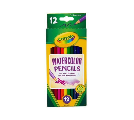 Crayola Watercolour Pencils, 12 Count Create watercolor effects by laying down dry color and using a paintbrush (not included) | ages 5 & up. - Marah Kids